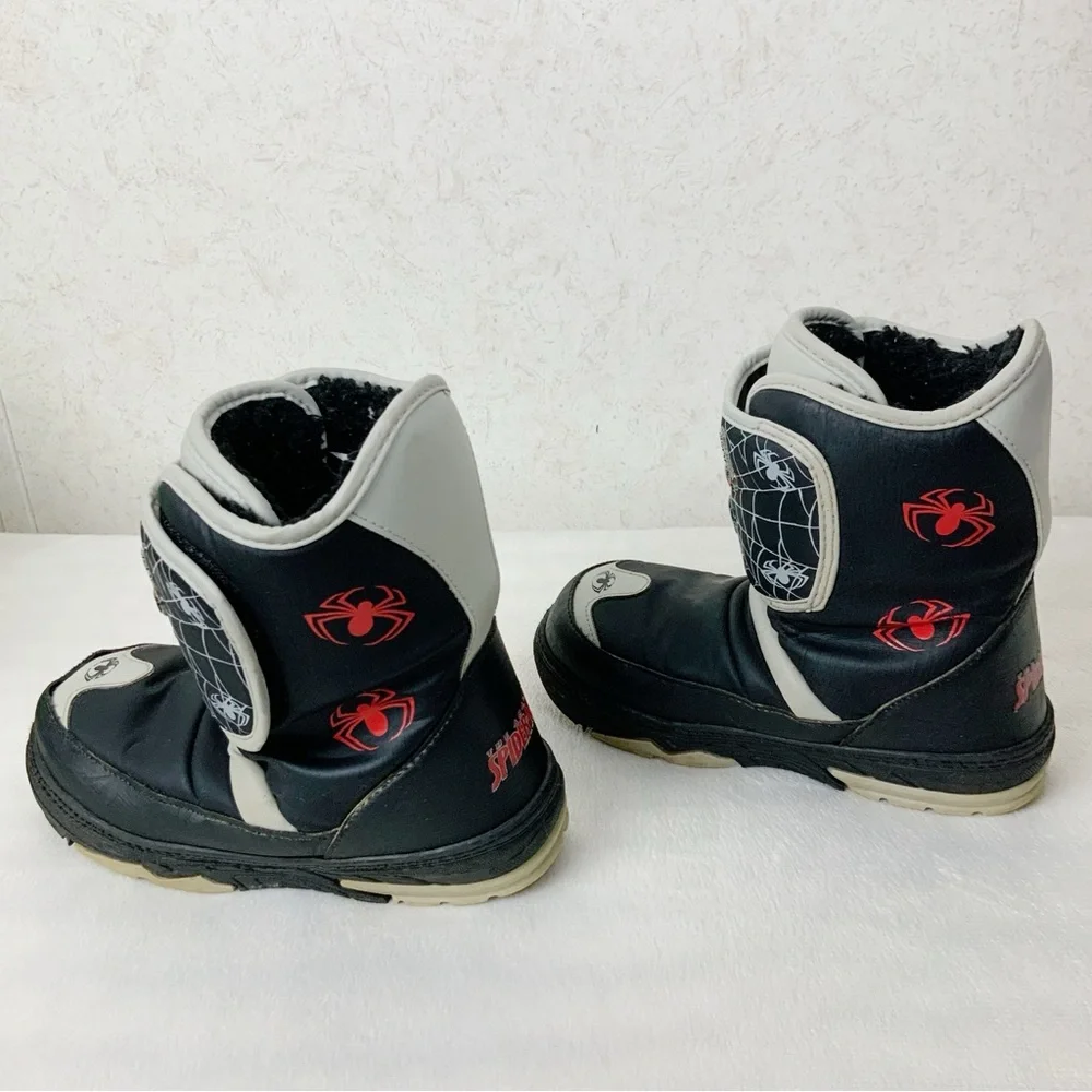 Marvel The Amazing Spider-Man Boys Size 3 Winter Snow Boots Rare 2000s Superhero